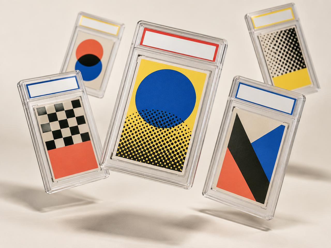 Editorial collection of graded-card slabs